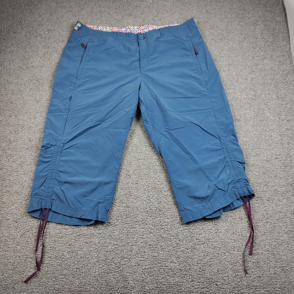 Eddie Bauer Capri Sz 16 First Ascent Blue Hiking Supplex Nylon EUC
